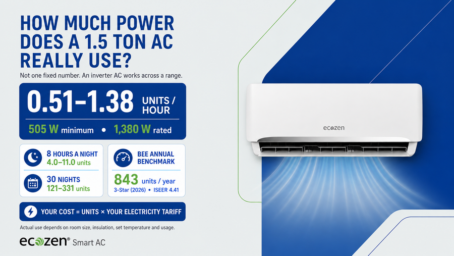 1.5 Ton AC Power Consumption Per Hour: The Real Numbers